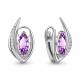 Серебряные серьги AQUAMARINE А4960204А с фианитом и аметистом