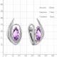 Серебряные серьги AQUAMARINE А4960204А с фианитом и аметистом