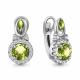 Серебряные серьги AQUAMARINE А4963007А с фианитом и хризолитом