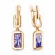 Серьги из золочёного серебра AQUAMARINE А49637603-п с танзанитом