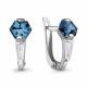 Серебряные серьги AQUAMARINE А4963893 с фианитом и Лондон топазом