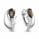 Серебряные серьги AQUAMARINE А4963901А с фианитом и кварцем