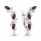 Серебряные серьги AQUAMARINE А4964103А с фианитом и гранатом
