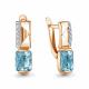 Серьги из золочёного серебра AQUAMARINE А4966688А-п с фианитом и турмалином