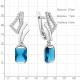 Серебряные серьги AQUAMARINE А4967693А с фианитом и Лондон топазом