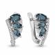 Серебряные серьги AQUAMARINE А4968608А с фианитом и Лондон топазом