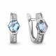 Серебряные серьги AQUAMARINE А4969892А с топазом и фианитом