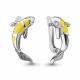 Серебряные серьги AQUAMARINE А49730А с фианитом и эмалью