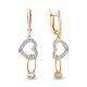 Серьги из золочёного серебра AQUAMARINE А49972А-пк с фианитом