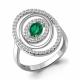 Серебряное кольцо AQUAMARINE А600084АГ с фианитом и гидротермальным изумрудом