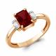Кольцо из золочёного серебра AQUAMARINE А60029585-п с фианитом и гранатом
