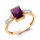 Кольцо из золочёного серебра AQUAMARINE А60029684-п с фианитом и аметистом