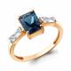 Кольцо из золочёного серебра AQUAMARINE А60029693-п с фианитом и Лондон топазом