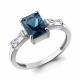 Серебряное кольцо AQUAMARINE А60029693 с фианитом и Лондон топазом