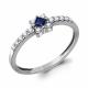 Серебряное кольцо AQUAMARINE А600496АБ с фианитом и гидротермальным сапфиром