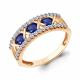 Серебряное кольцо AQUAMARINE А600756АБ-п с фианитом и гидротермальным сапфиром