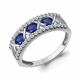Серебряное кольцо AQUAMARINE А600756АБ с фианитом и гидротермальным сапфиром
