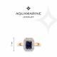 Кольцо из золочёного серебра AQUAMARINE А600986АБ-п с фианитом и гидротермальным сапфиром