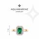 Кольцо из золочёного серебра AQUAMARINE А600986АГ-п с фианитом и гидротермальным изумрудом