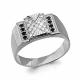 Серебряное кольцо AQUAMARINE А62026Ч с фианитом и ювелирным кристаллом