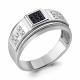 Серебряное кольцо AQUAMARINE А62066Ч с фианитом и ювелирным кристаллом