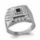 Серебряное кольцо AQUAMARINE А62107Ч с фианитом