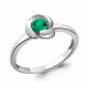 Серебряное кольцо AQUAMARINE А63892П с гидротермальным изумрудом