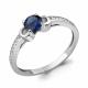 Серебряное кольцо AQUAMARINE А63903Б с фианитом и гидротермальным сапфиром