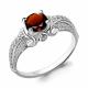 Серебряное кольцо AQUAMARINE А6397603А с фианитом и гранатом