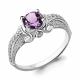 Серебряное кольцо AQUAMARINE А6397604А с фианитом и аметистом