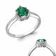 Серебряное кольцо AQUAMARINE А63977Г с фианитом и гидротермальным изумрудом