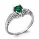 Серебряное кольцо AQUAMARINE А63982Г с фианитом и гидротермальным изумрудом