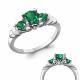 Серебряное кольцо AQUAMARINE А63983П с гидротермальным изумрудом