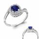 Серебряное кольцо AQUAMARINE А63985Б с фианитом и гидротермальным сапфиром