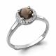 Серебряное кольцо AQUAMARINE А6399101А с фианитом и кварцем