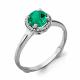 Серебряное кольцо AQUAMARINE А63991Г с фианитом и гидротермальным изумрудом