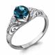 Серебряное кольцо AQUAMARINE А6399308А с фианитом и Лондон топазом