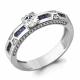 Серебряное кольцо AQUAMARINE А64199Б с фианитом и гидротермальным сапфиром