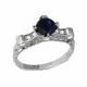 Серебряное кольцо AQUAMARINE А64203Б с фианитом и гидротермальным сапфиром