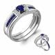 Серебряное кольцо AQUAMARINE А64236Б с фианитом и гидротермальным сапфиром