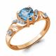 Кольцо из золочёного серебра AQUAMARINE А6449405А-п с топазом и фианитом