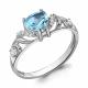 Серебряное кольцо AQUAMARINE А6449405А с топазом и фианитом