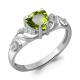 Серебряное кольцо AQUAMARINE А6449407А с фианитом и хризолитом