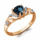 Кольцо из золочёного серебра AQUAMARINE А6449408А-п с фианитом и Лондон топазом