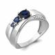 Серебряное кольцо AQUAMARINE А64817Б с фианитом и гидротермальным сапфиром