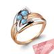 Кольцо из золочёного серебра AQUAMARINE А6484024А-пк с фианитом и топазом Swarovski