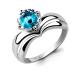 Серебряное кольцо AQUAMARINE А64944100 с фианитом и ювелирным кристаллом