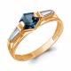 Кольцо из золочёного серебра AQUAMARINE А65006593-п с фианитом и Лондон топазом