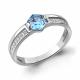 Серебряное кольцо AQUAMARINE А65006792А с топазом и фианитом