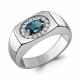 Серебряное кольцо AQUAMARINE А65007408А с фианитом и Лондон топазом